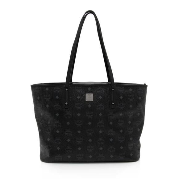 #MCM Visetos Anya Top Zip Shopper Tote Black - Picture 1 of 11